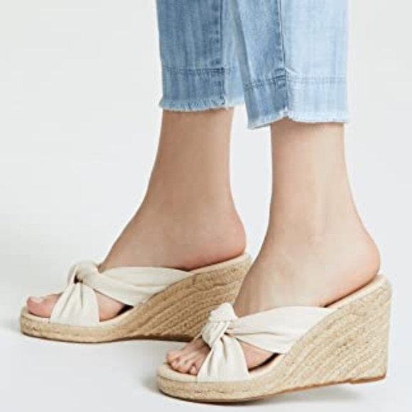 Soludos Ivory Knotted Espadrille Wedge Sandals